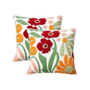 Capas de Almofada Bordado Floral Decorativo